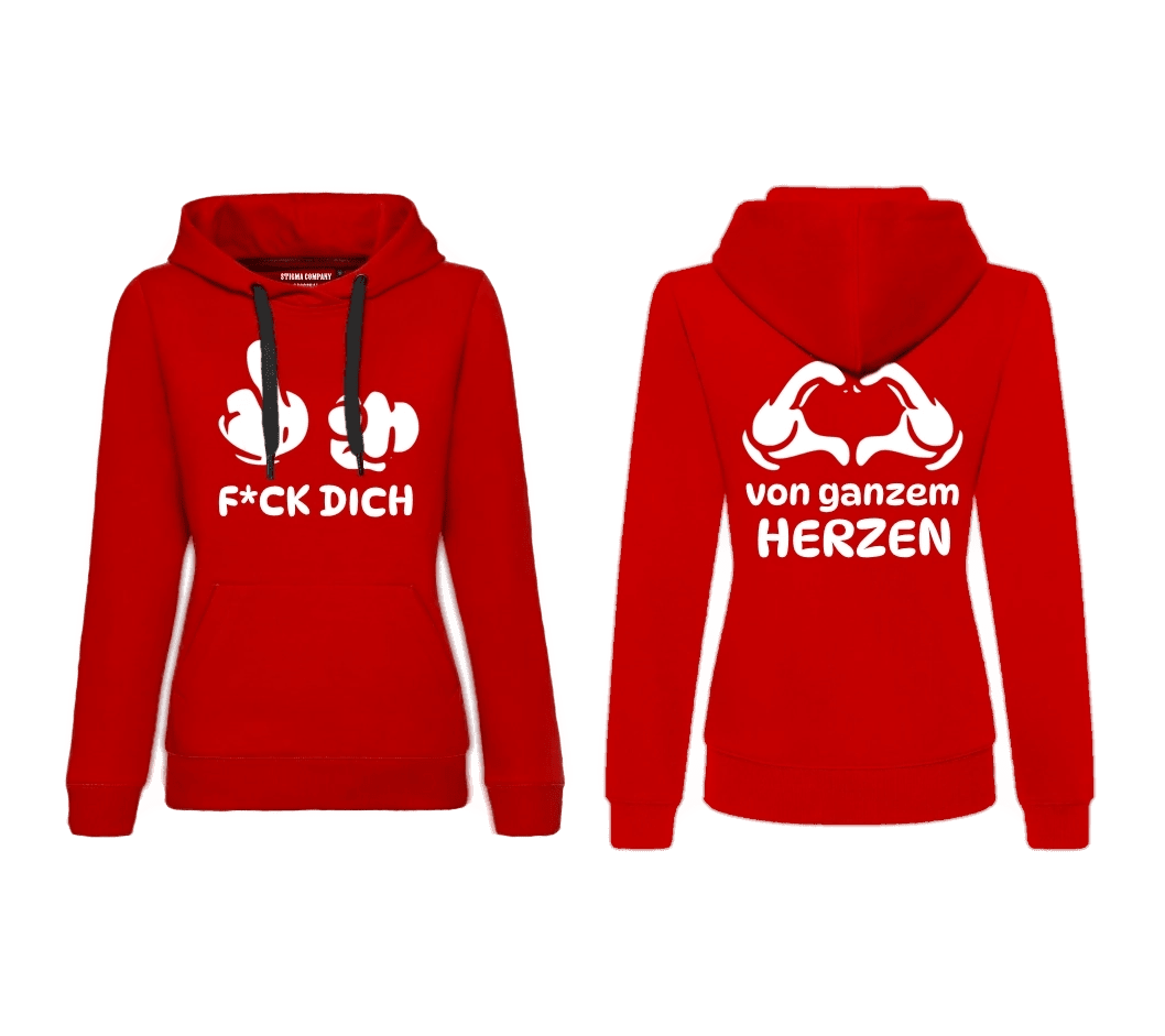 F*CK DICH von ganzem Herzen Hoodie rt - ws - Hoodie von Stigma Company