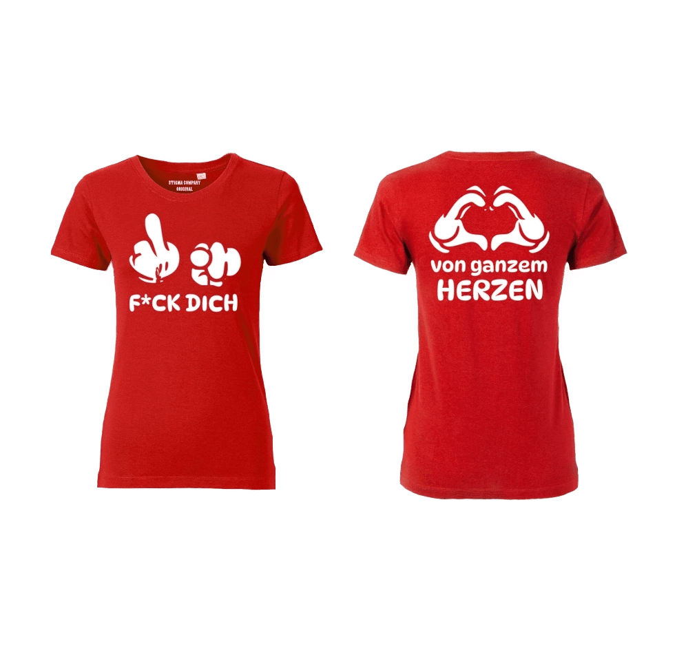 F*CK DICH von ganzem Herzen T-Shirt rt - ws - T-Shirt von Stigma Company