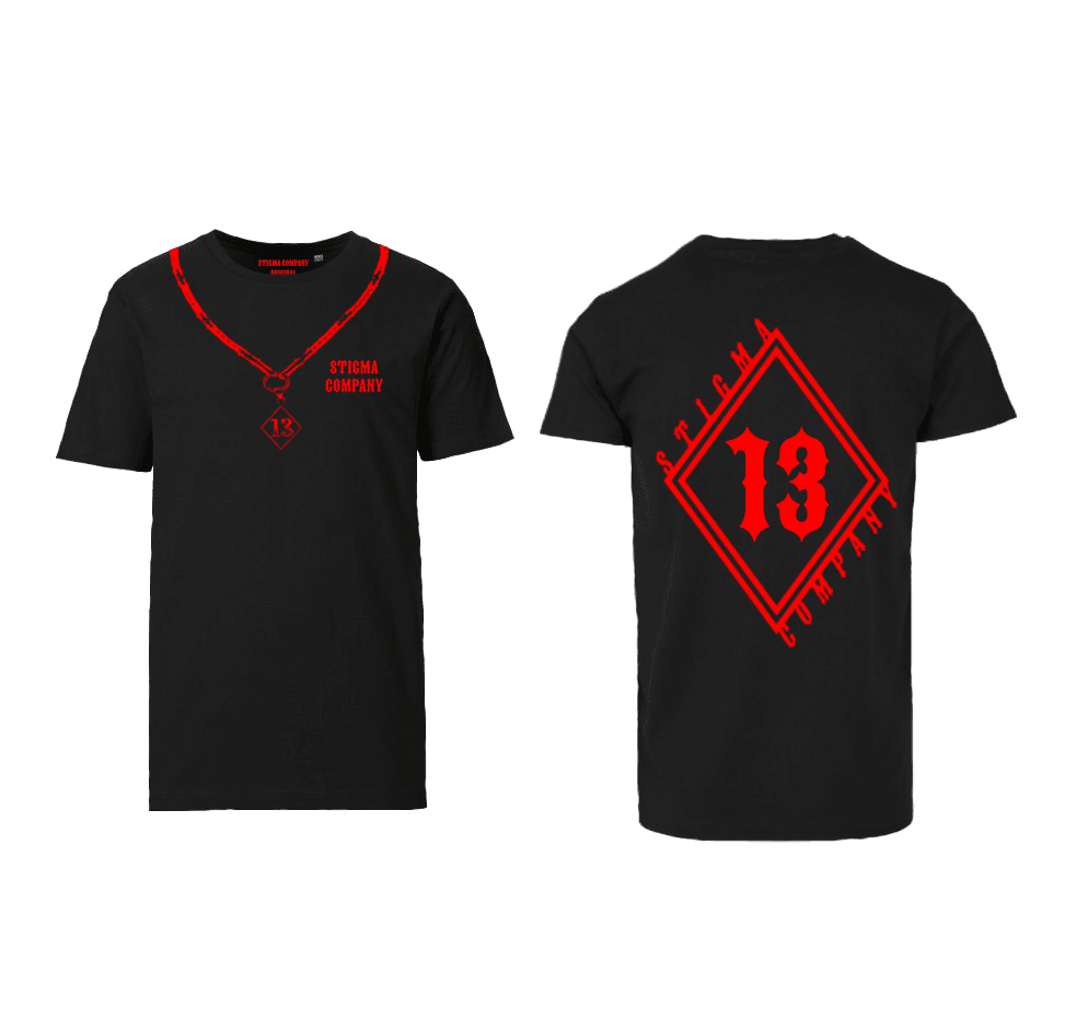 Raute 13 T-Shirt sw - rt - T-Shirt von Stigma Company