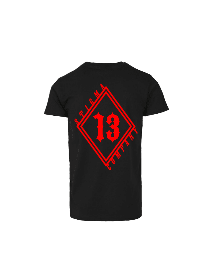 Raute 13 T-Shirt sw - rt - T-Shirt von Stigma Company